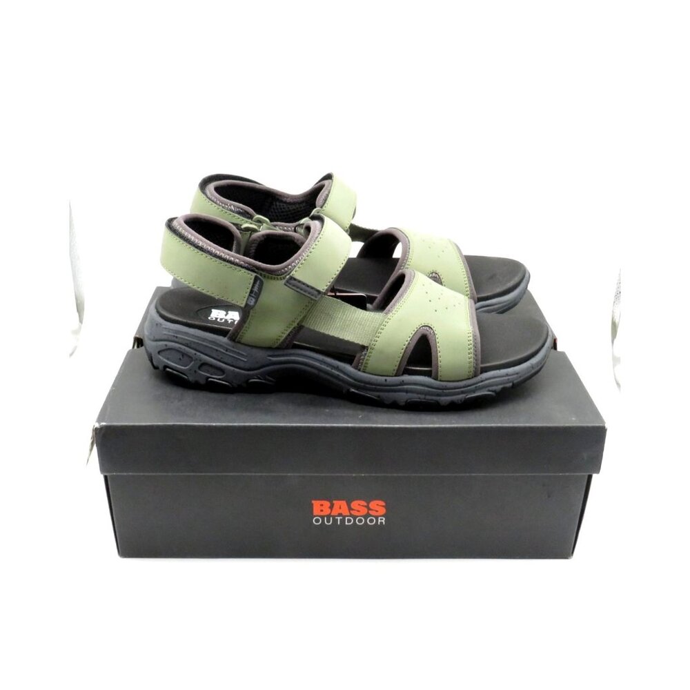 Bass Outdoor Mens Green Gray Adjustable Strap Trail Sandals 11.5 NEW